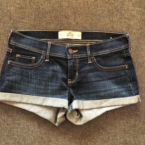 Hollister Pants - Hollister short-short dark denim jean shorts W27